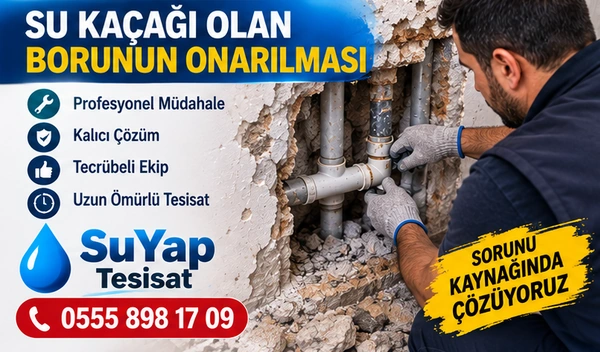 Su Kaçağı Olan Borunun Onarılması